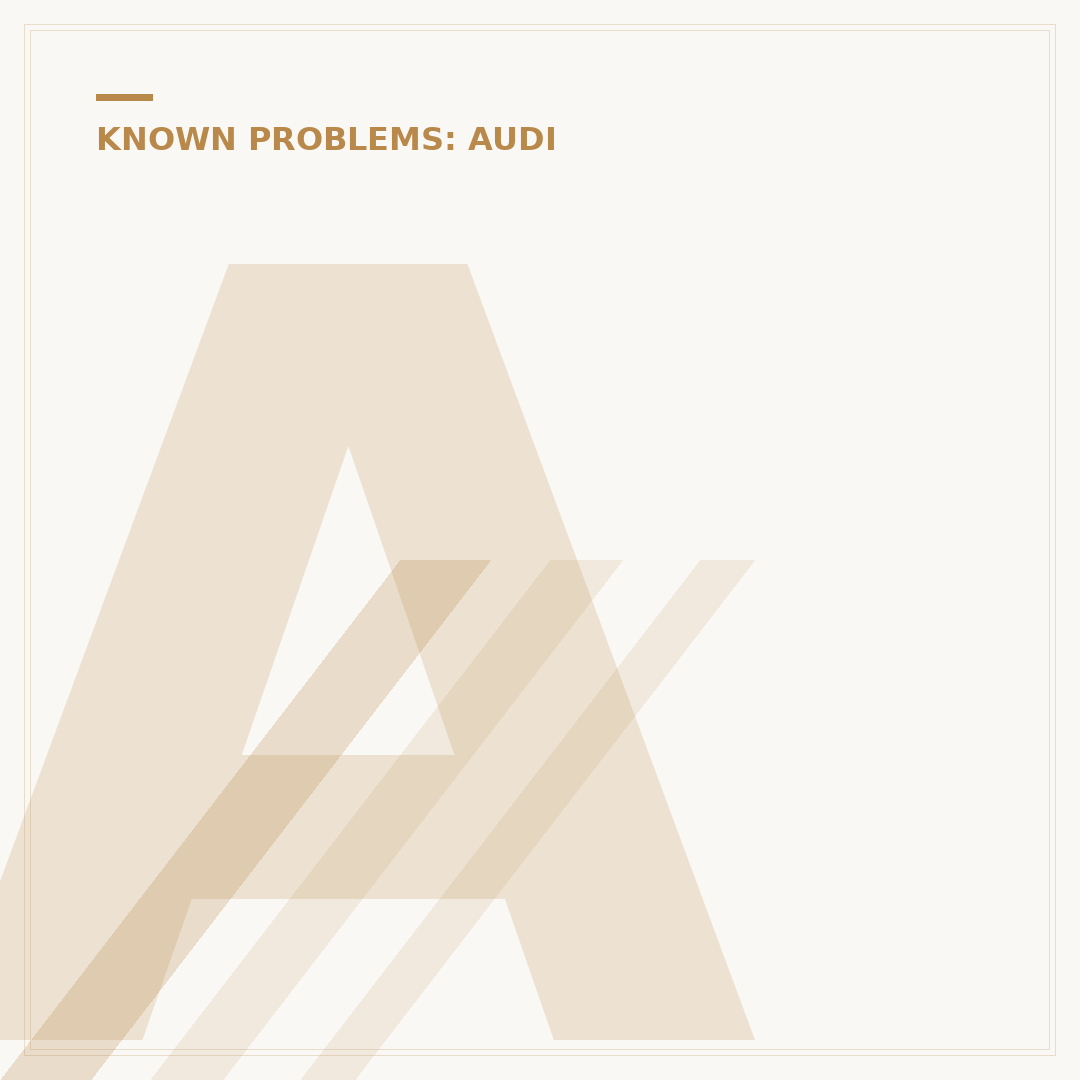 Audi Q3 Common Problems & Reliability Concerns