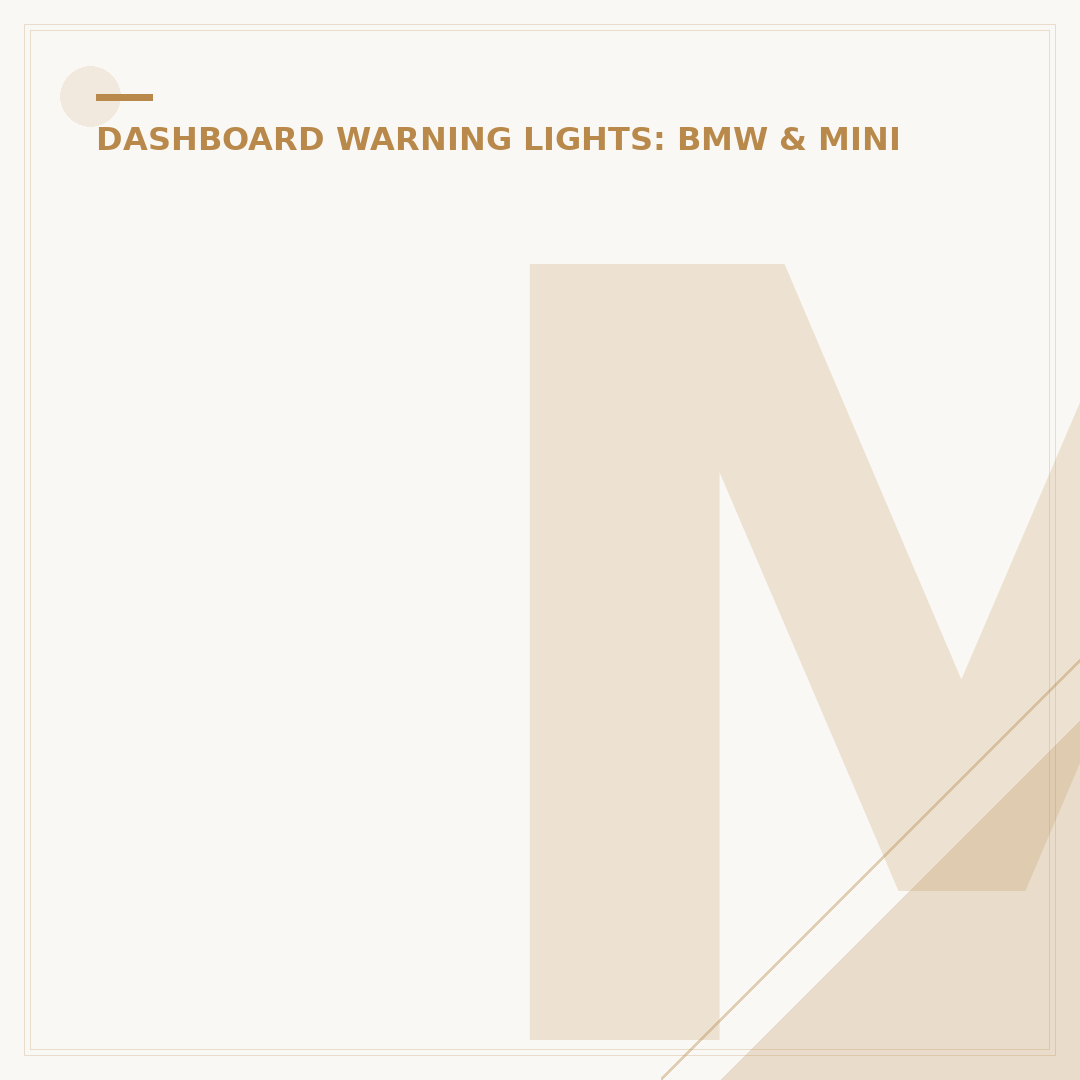 Mini Cooper R56 Warning Lights Explained