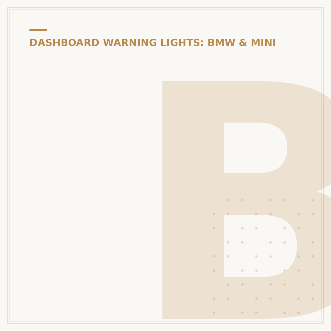 BMW Mini Cooper Warning Lights: Symbols Explained