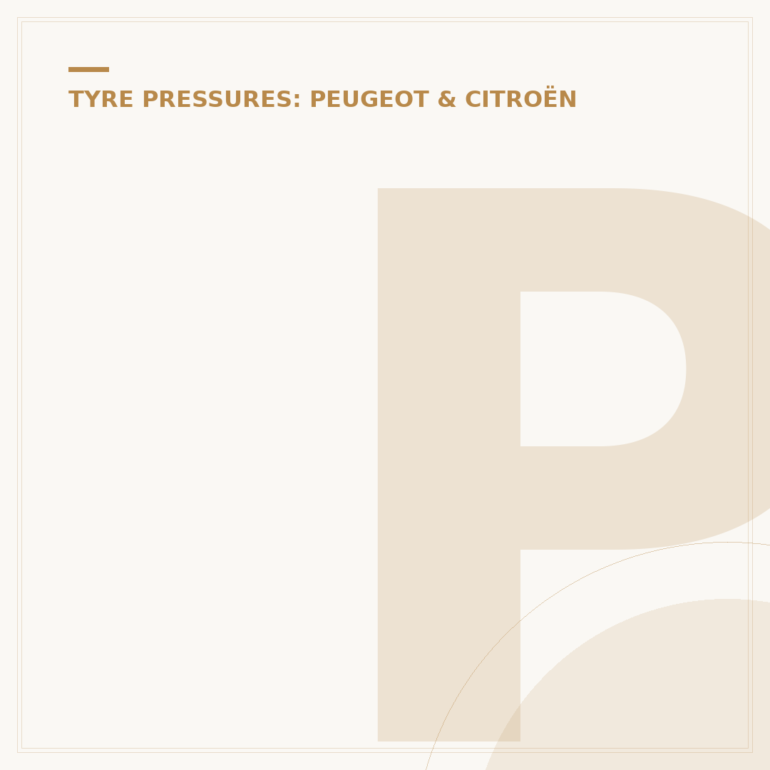 Peugeot Partner Tepee Tyre Pressure