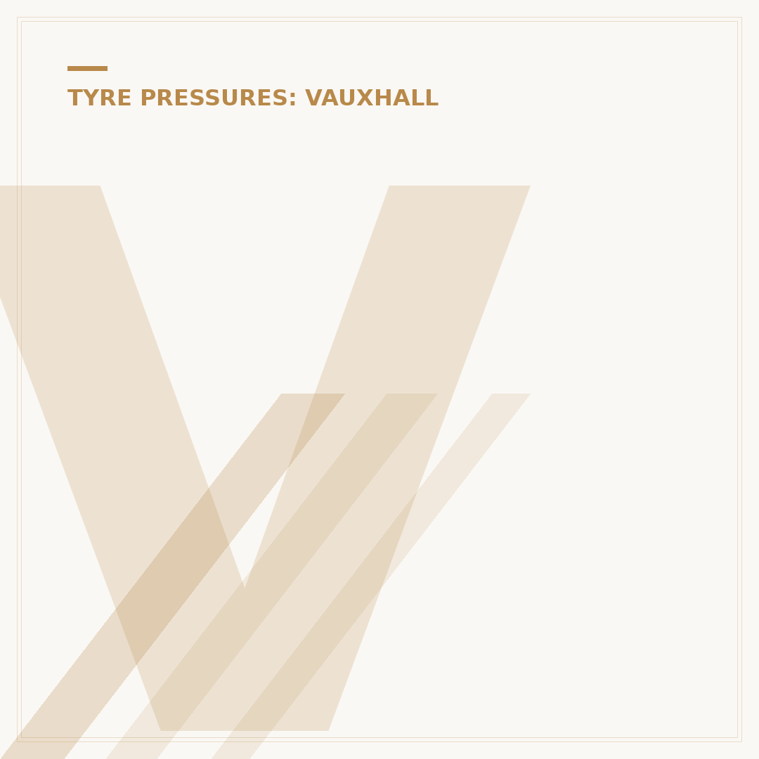 Vauxhall Adam Tyre Pressure: Finding the Right PSI