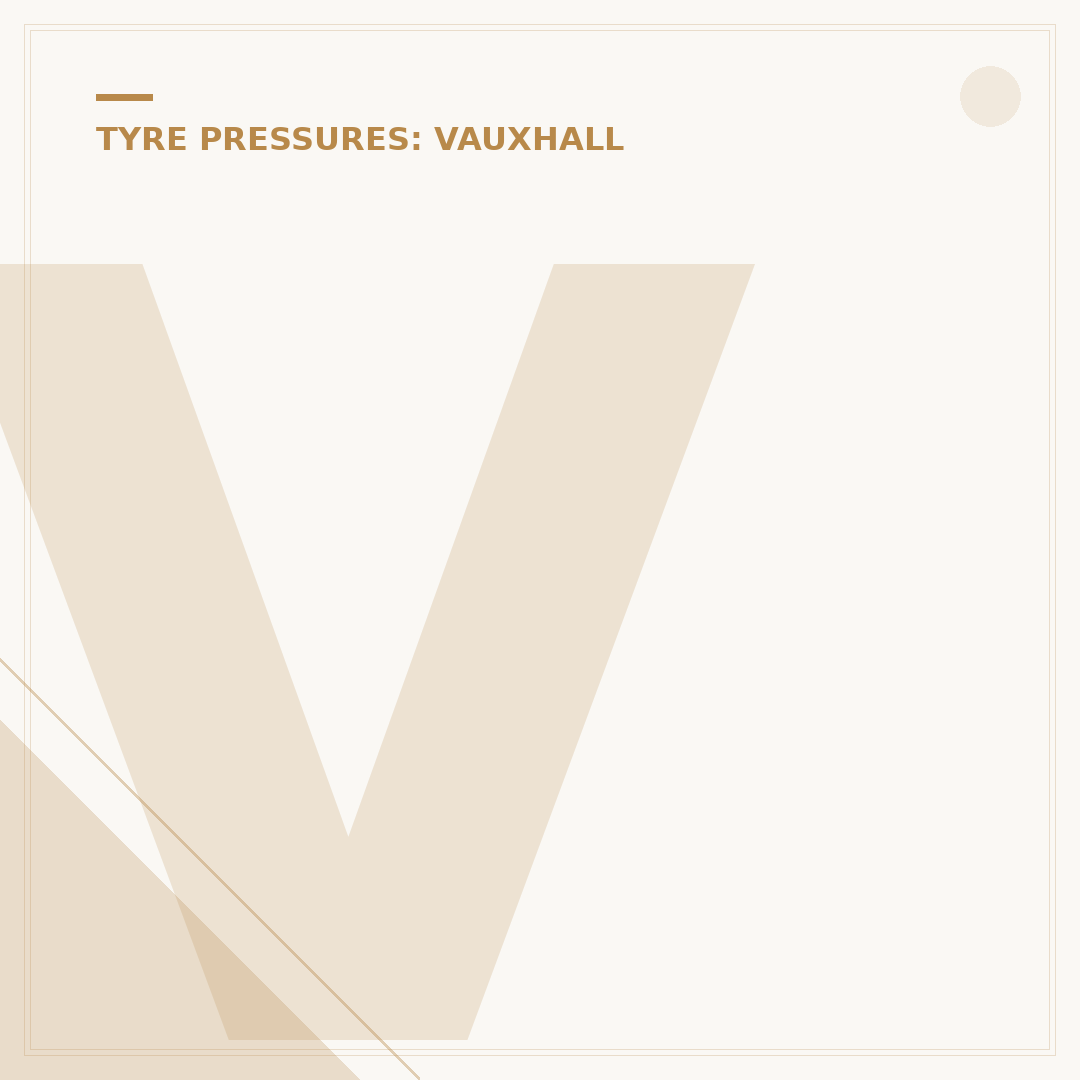 Vauxhall Tyre Pressure: Correct Inflation for Your Car
