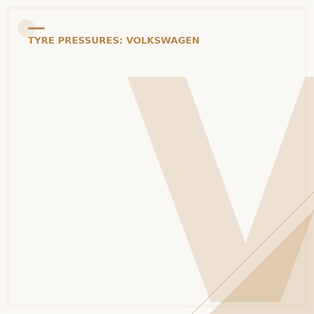Volkswagen Golf Tyre Pressure: Find Your Setting