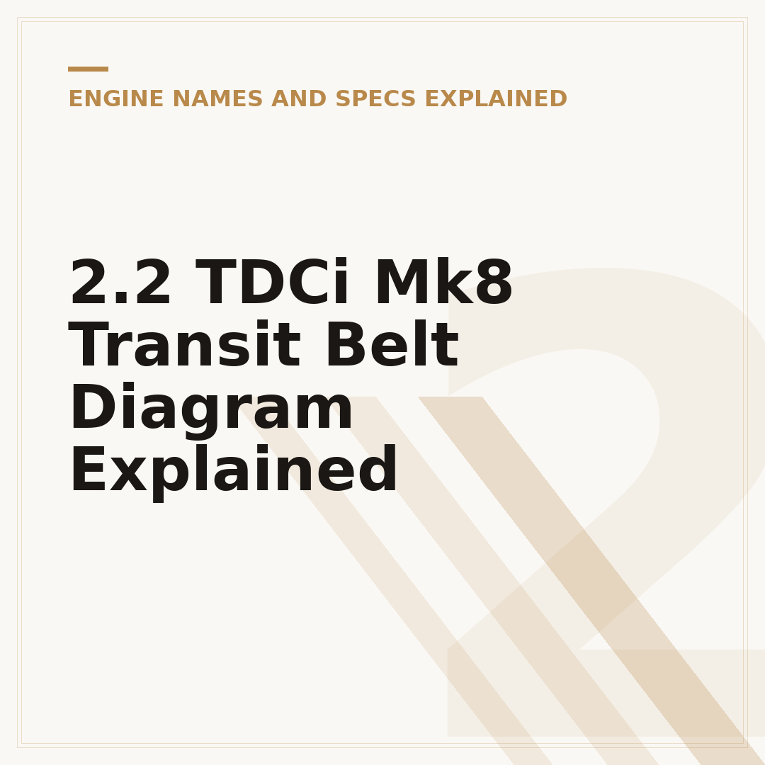 2.2 TDCi Mk8 Transit Belt Diagram Explained
