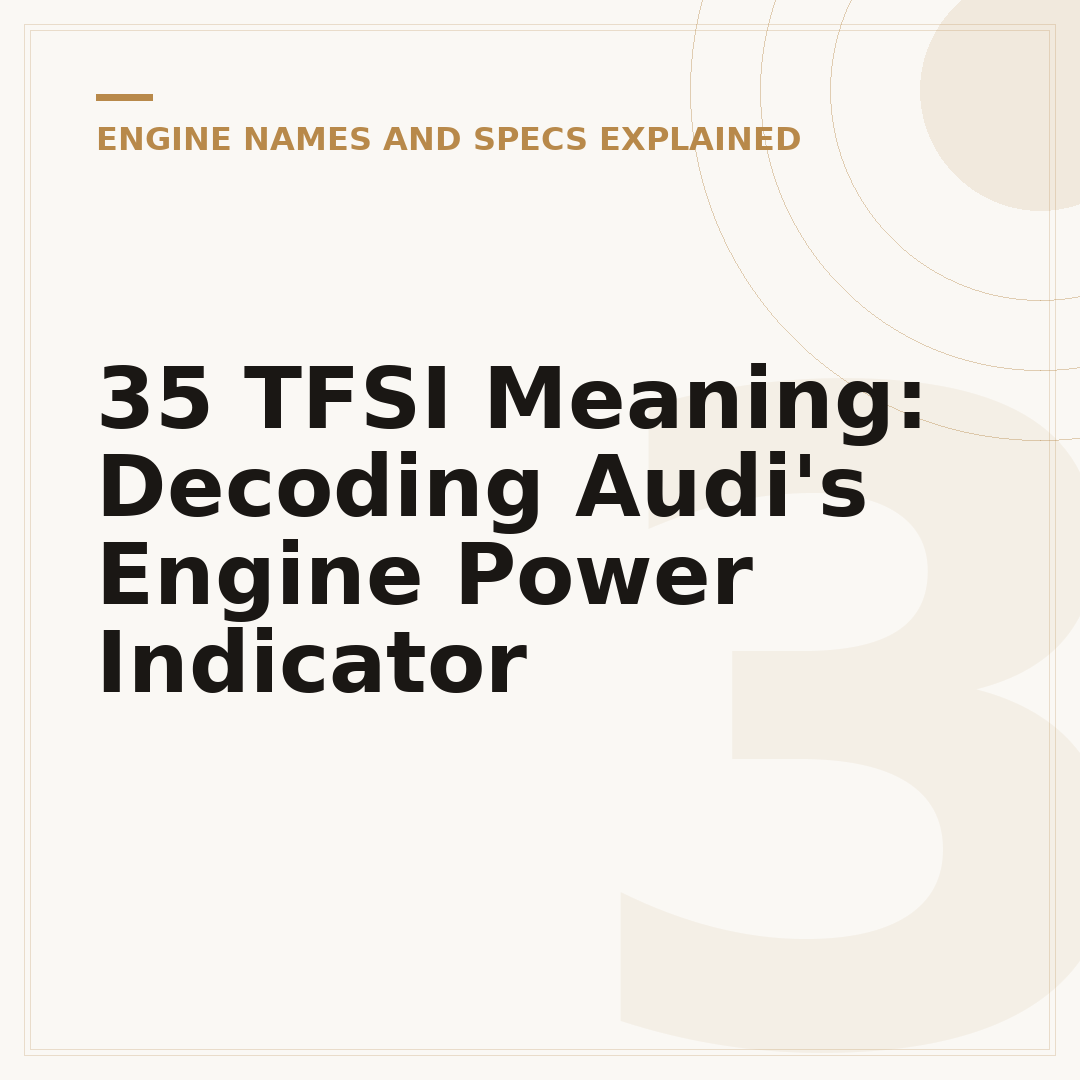 35 TFSI Meaning: Decoding Audi's Engine Power Indicator