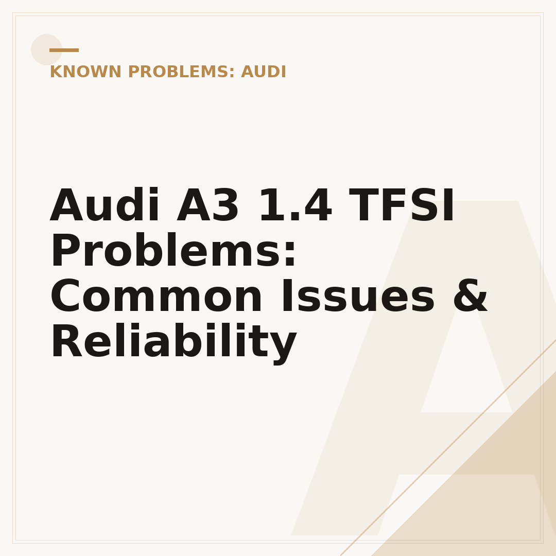 Audi A3 1.4 TFSI Problems: Common Issues & Reliability