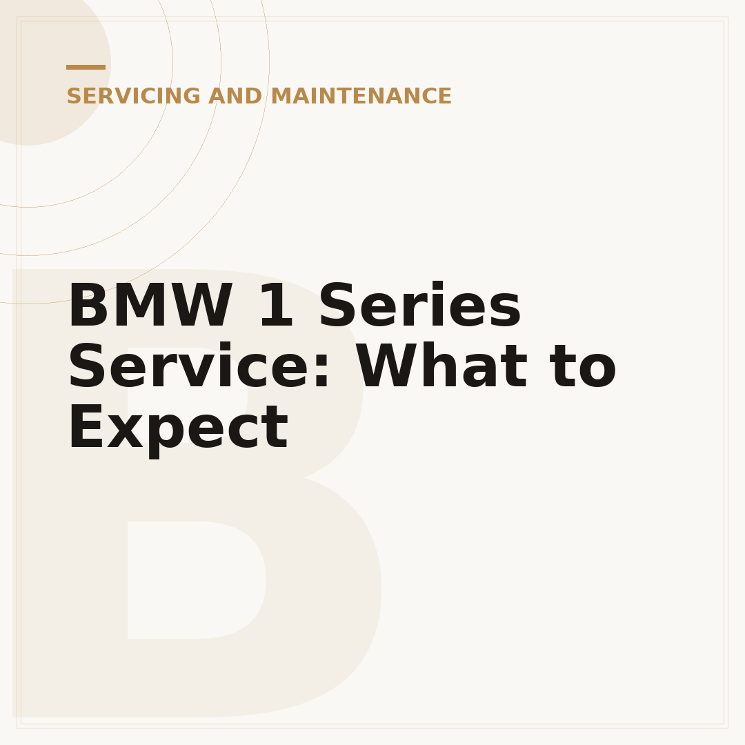 BMW 1 Series Service: What to Expect