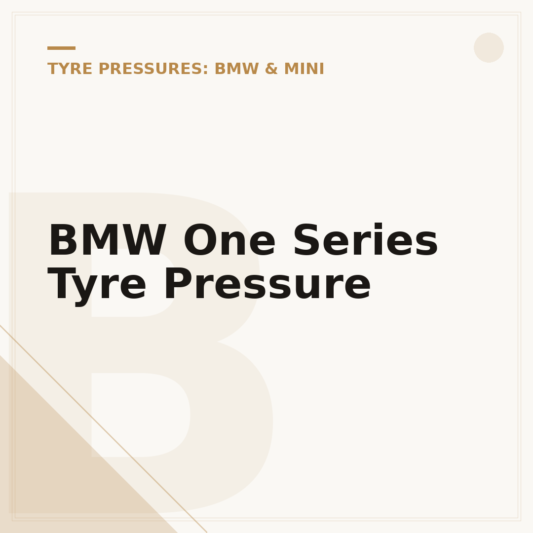 BMW One Series Tyre Pressure