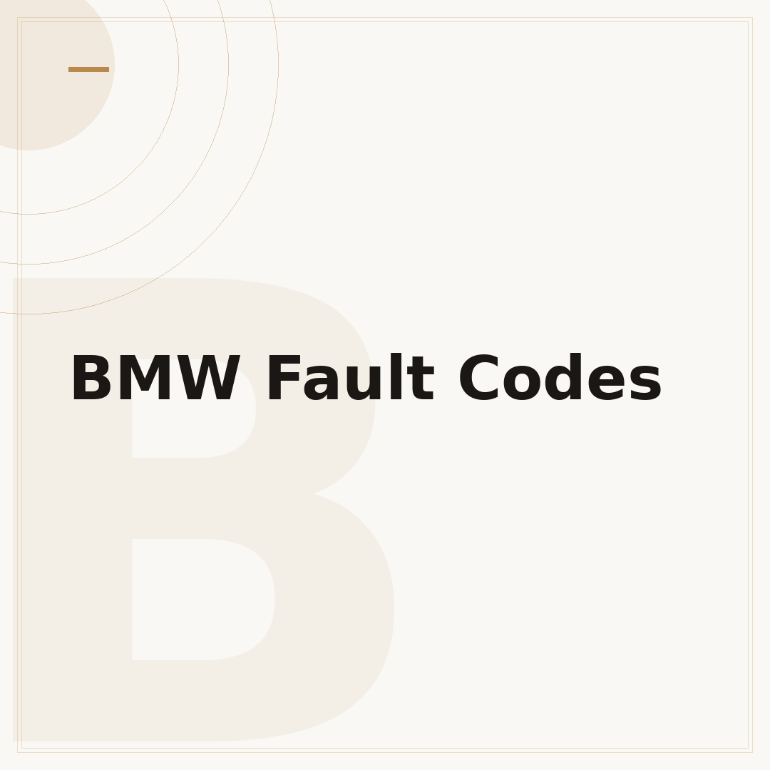 BMW Fault Codes