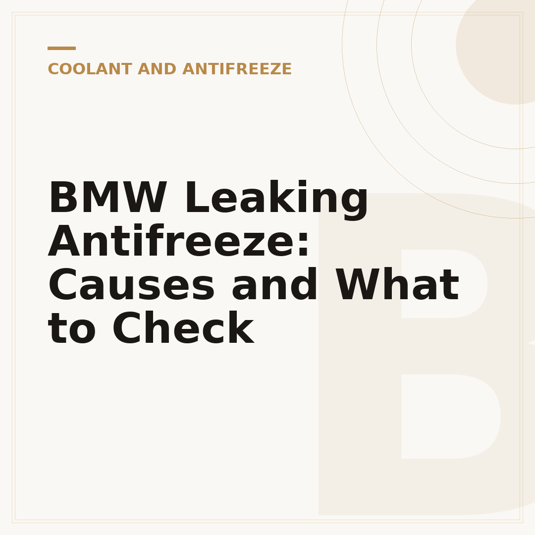 BMW Leaking Antifreeze: Causes and What to Check
