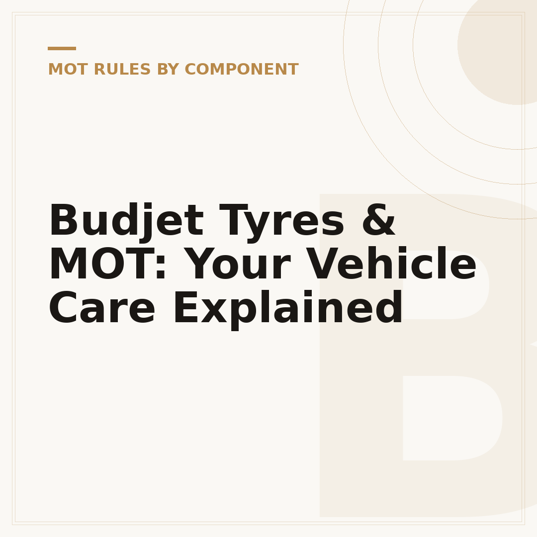 Budjet Tyres & MOT: Your Vehicle Care Explained