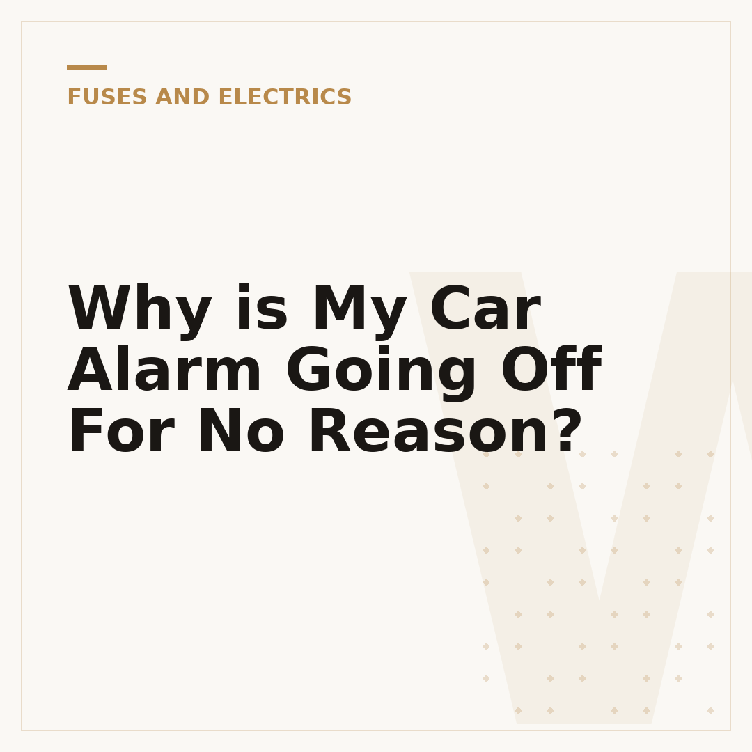 Why is My Car Alarm Going Off For No Reason?