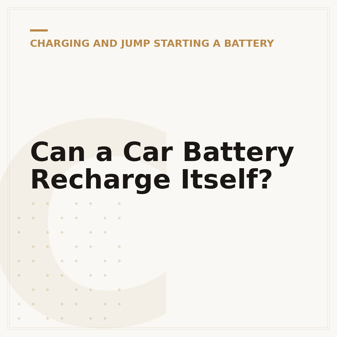 Can a Car Battery Recharge Itself?