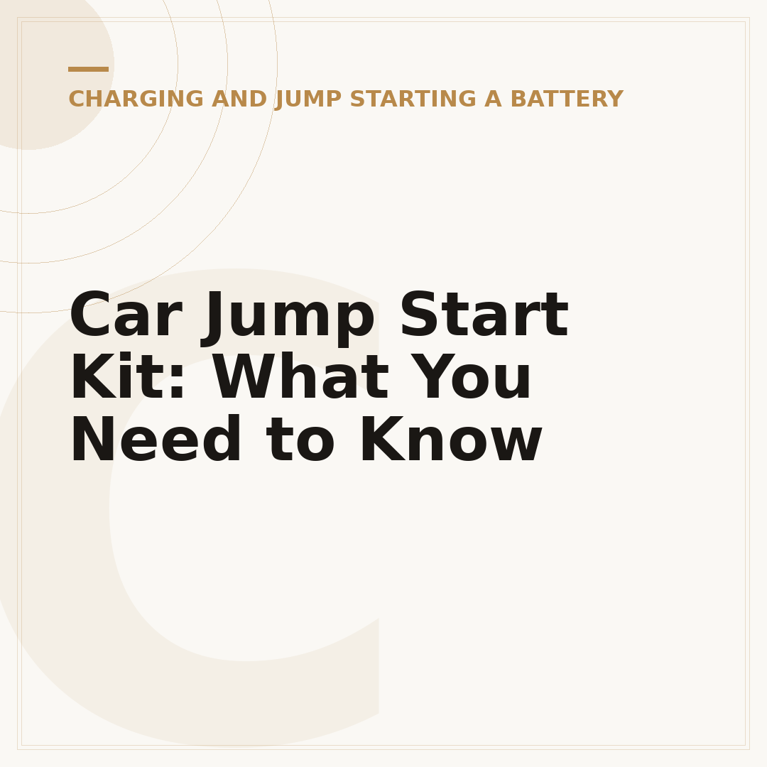 Car Jump Start Kit: What You Need to Know