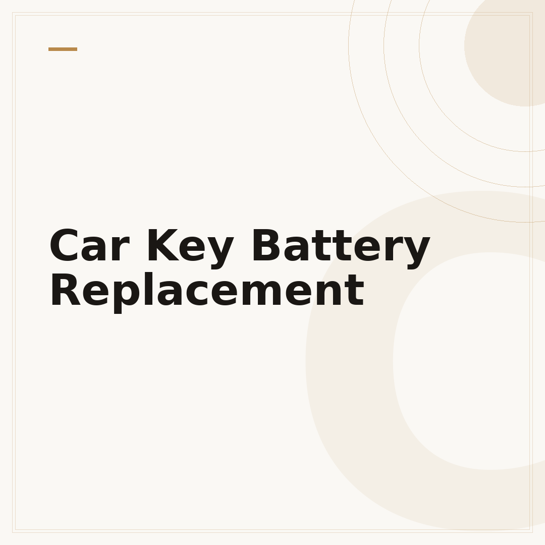 Car Key Battery Replacement
