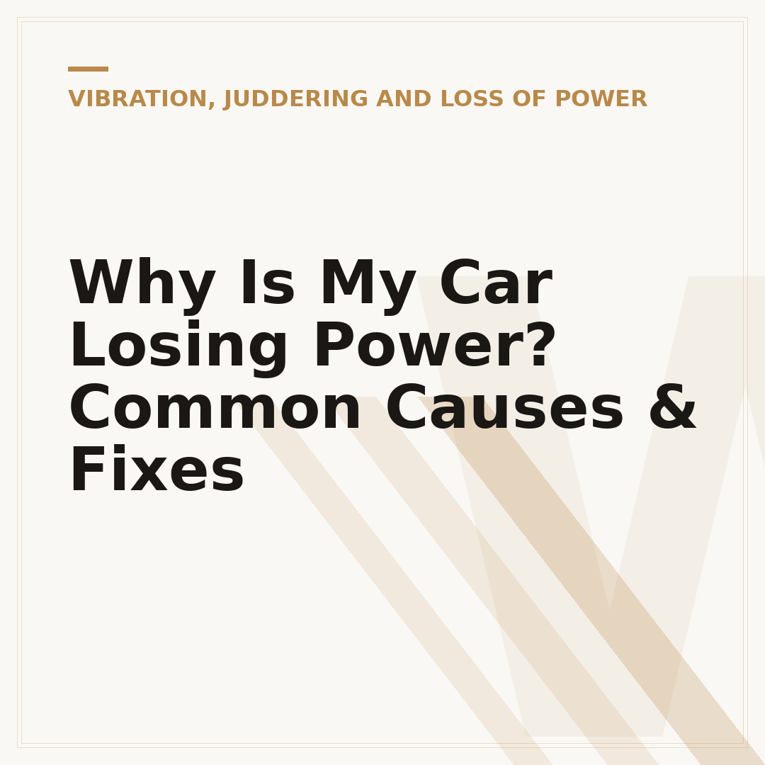 Why Is My Car Losing Power? Common Causes & Fixes