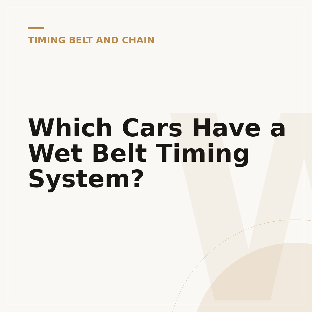 Which Cars Have a Wet Belt Timing System?