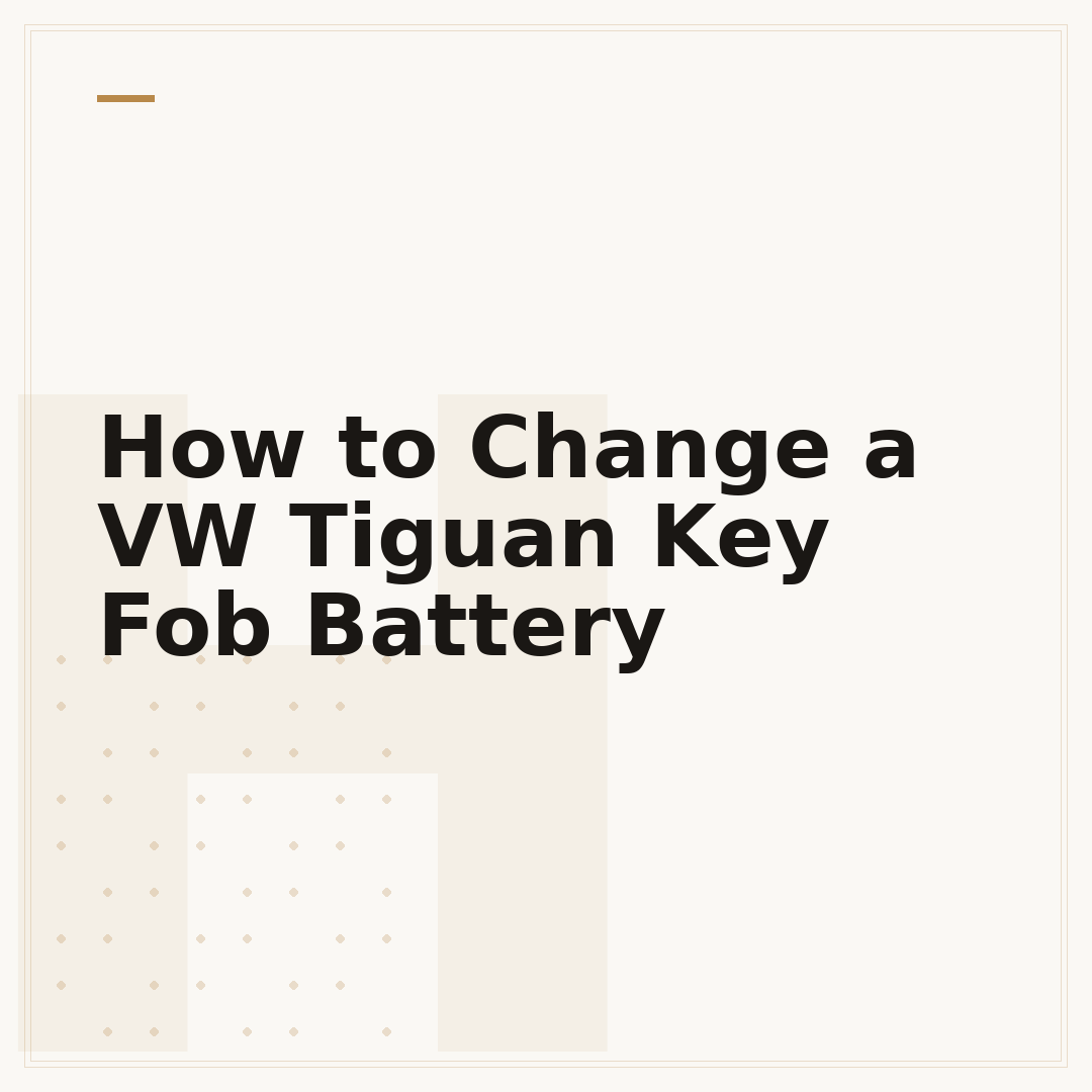 How to Change a VW Tiguan Key Fob Battery