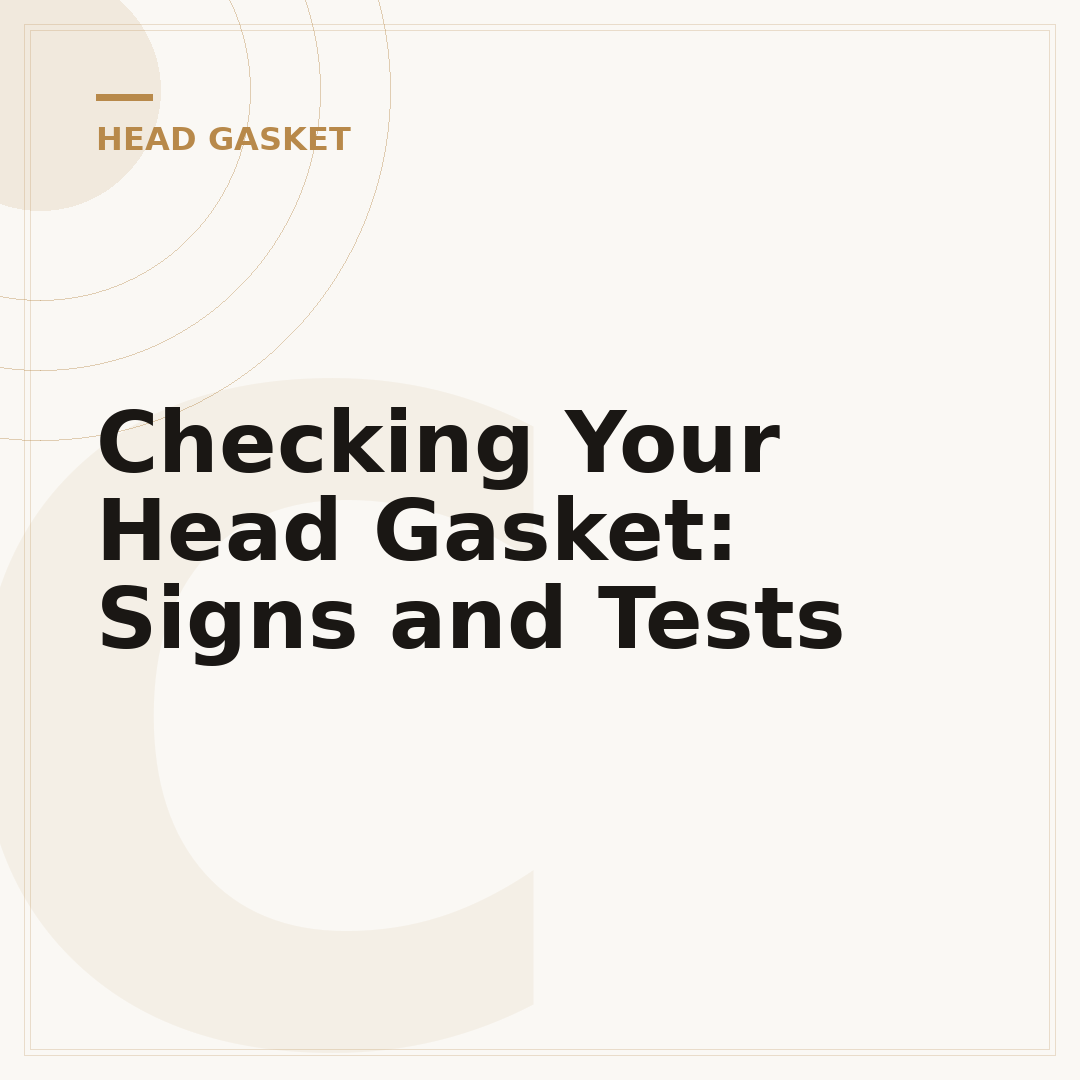 Checking Your Head Gasket: Signs and Tests