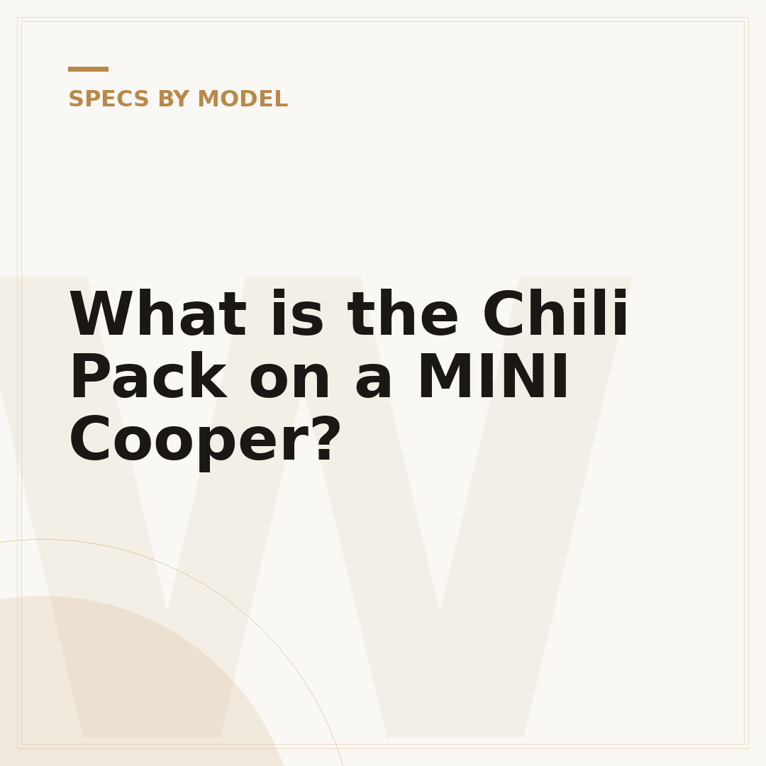 What is the Chili Pack on a MINI Cooper?