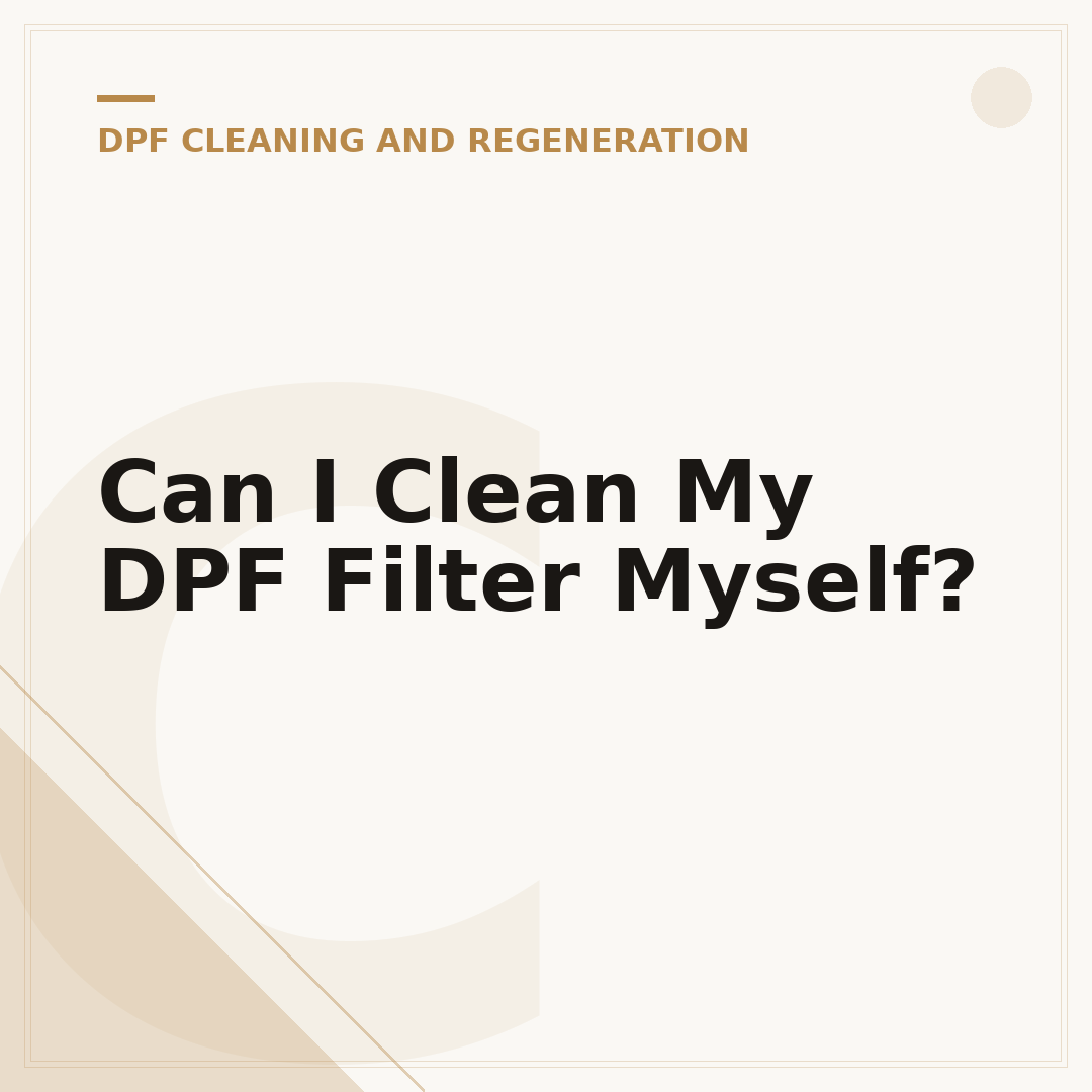 Can I Clean My DPF Filter Myself?