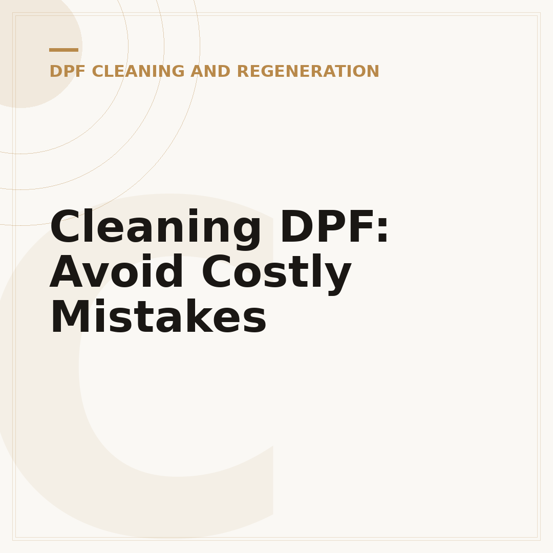 Cleaning DPF: Avoid Costly Mistakes