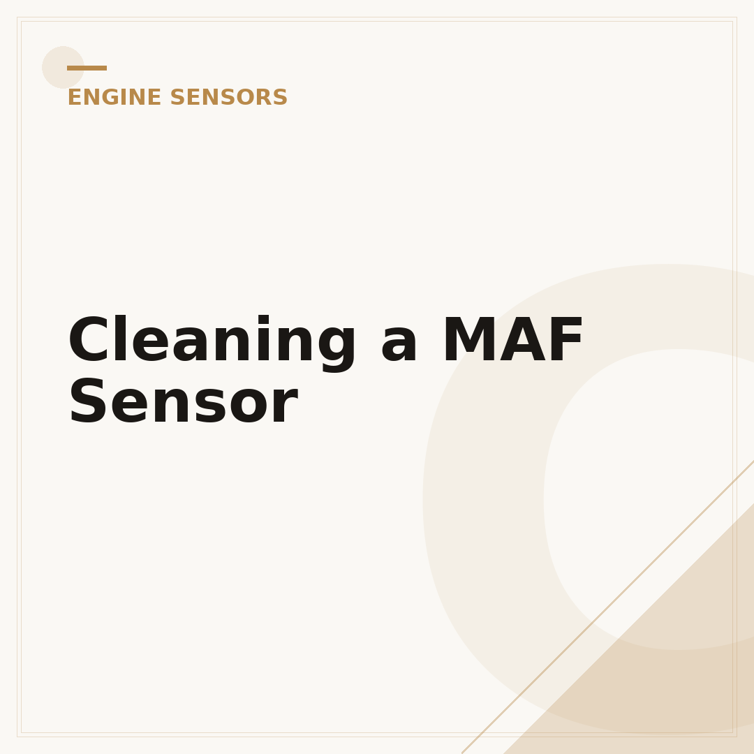 Cleaning a MAF Sensor