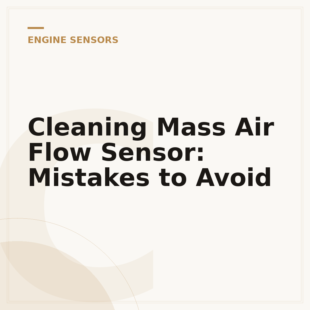 Cleaning Mass Air Flow Sensor: Mistakes to Avoid