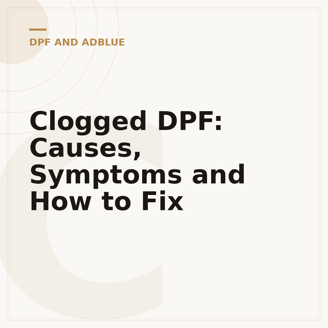 Clogged DPF: Causes, Symptoms and How to Fix