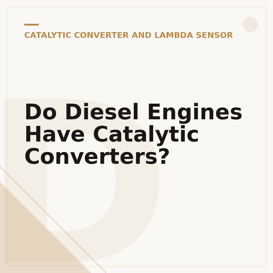 Do Diesel Engines Have Catalytic Converters?