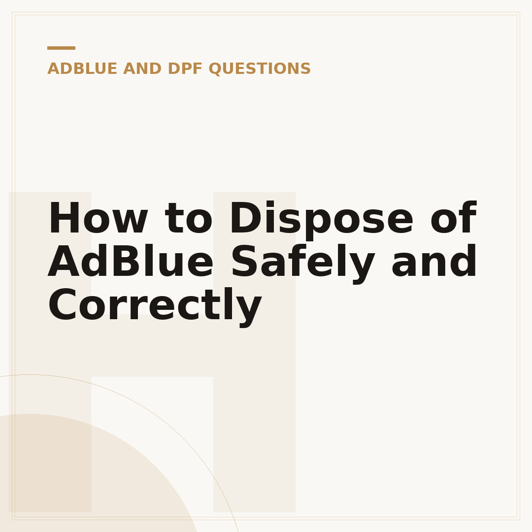 How to Dispose of AdBlue Safely and Correctly
