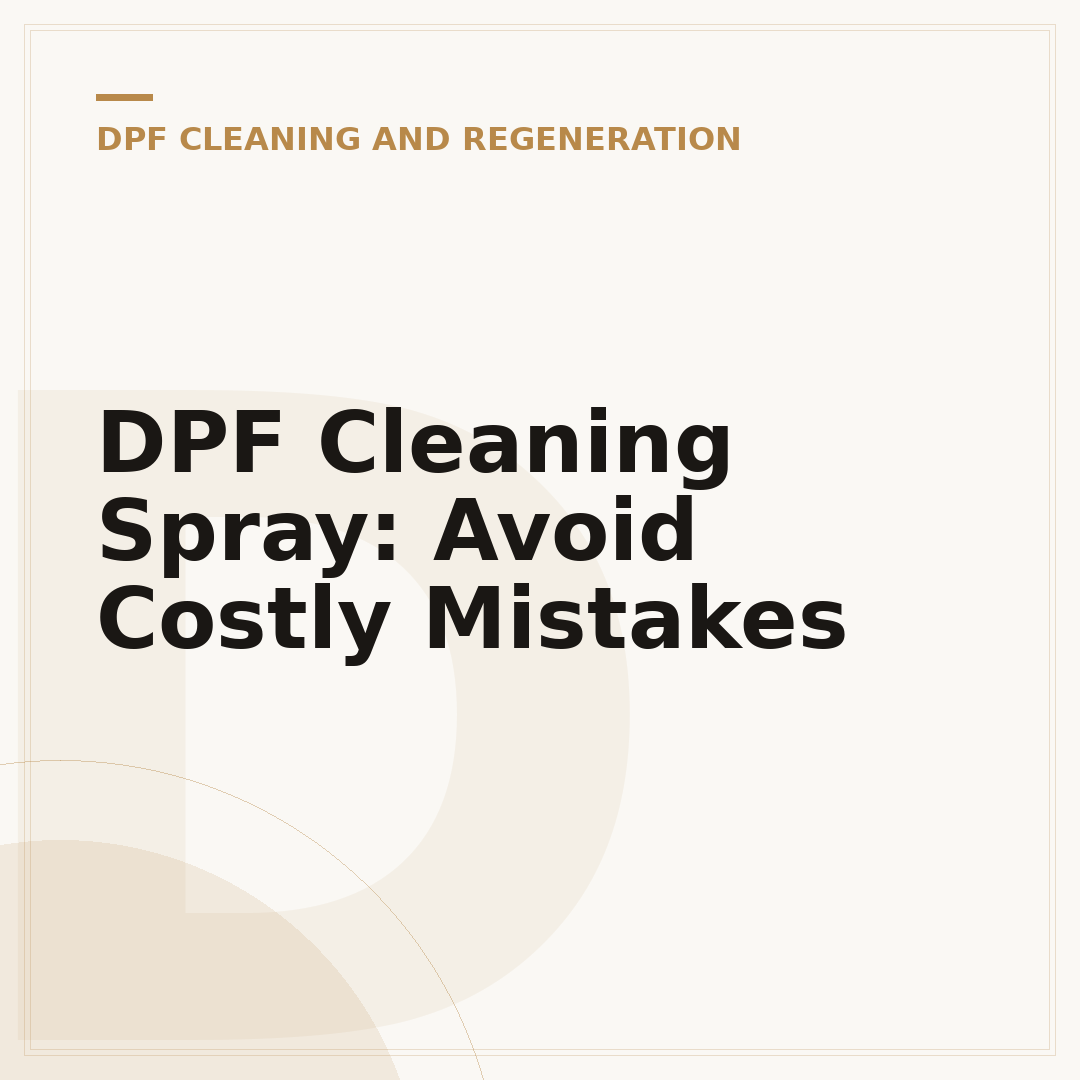 DPF Cleaning Spray: Avoid Costly Mistakes