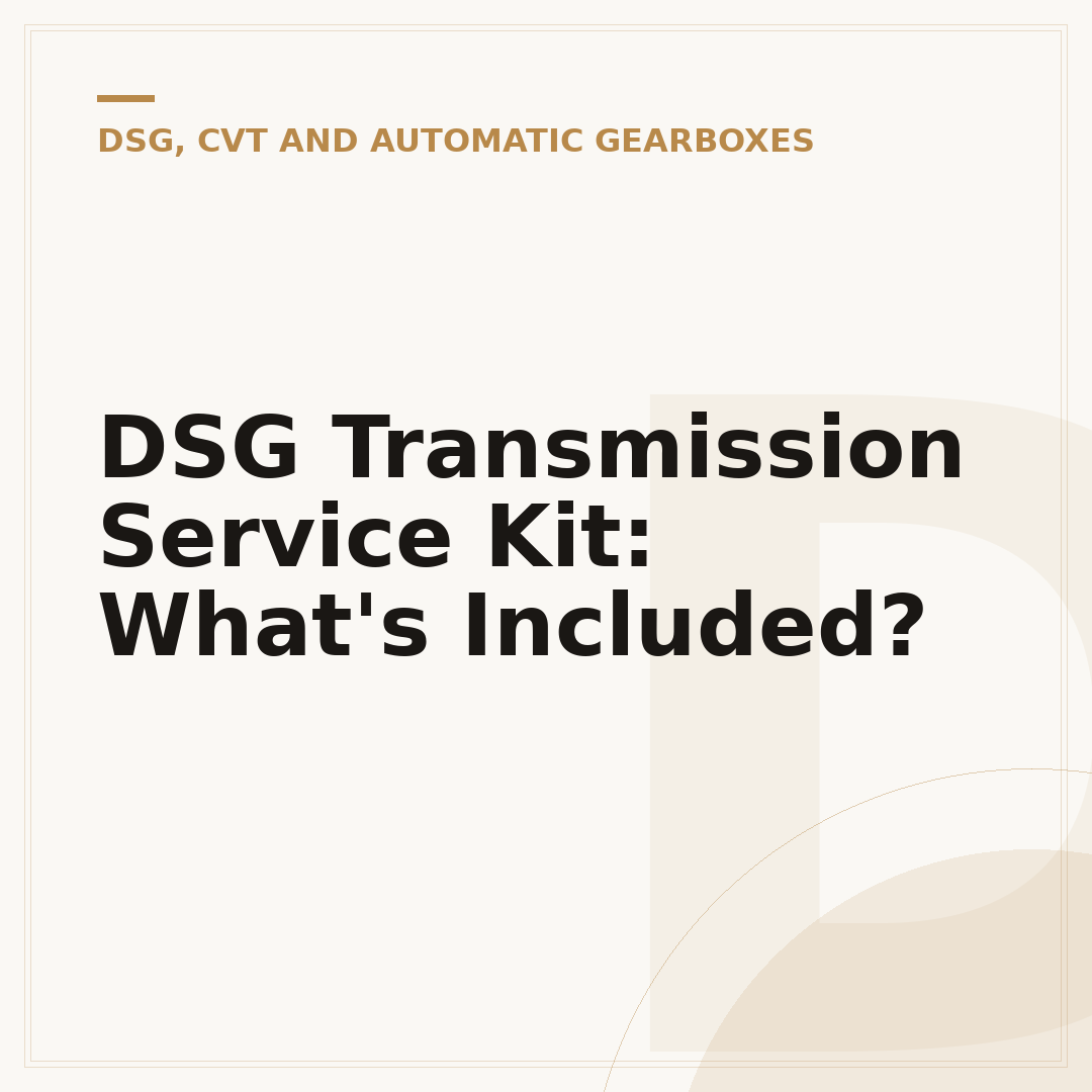 DSG Transmission Service Kit: What's Included?