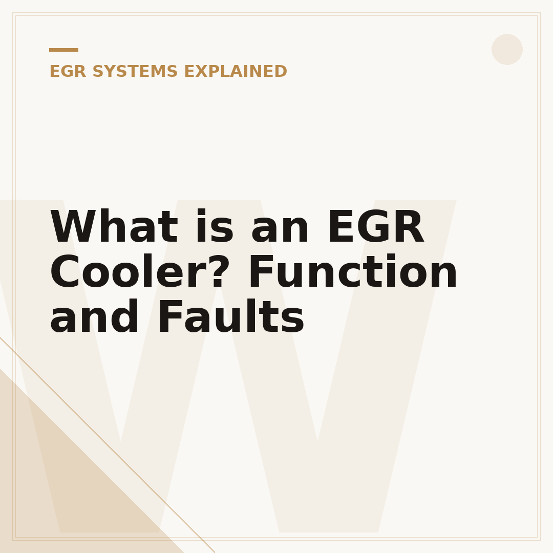 What is an EGR Cooler? Function and Faults