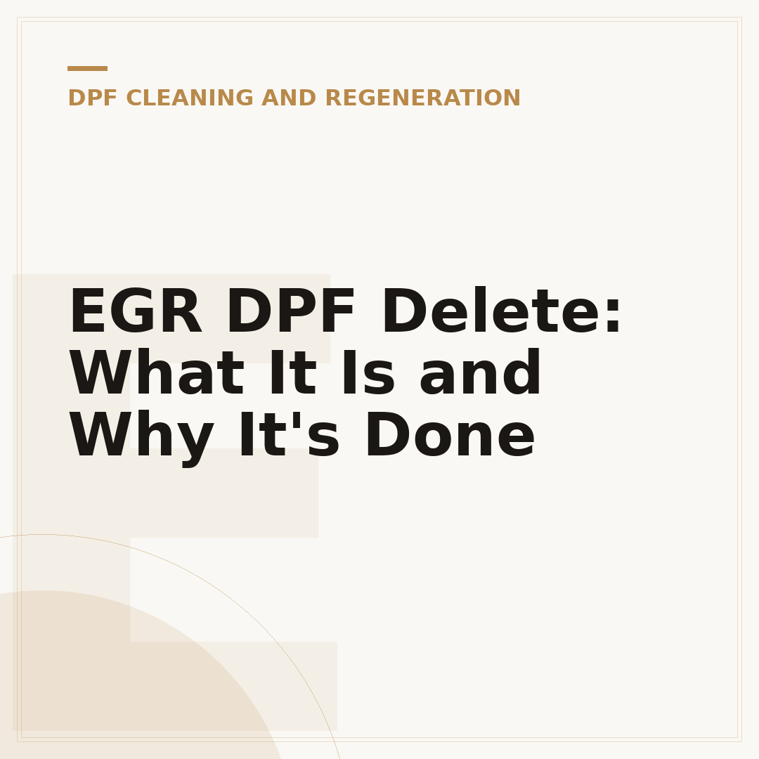 EGR DPF Delete: What It Is and Why It's Done