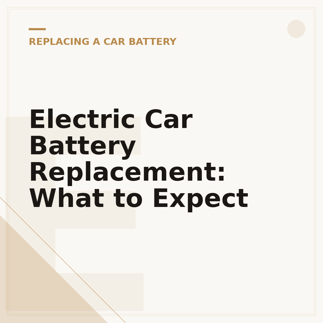 Electric Car Battery Replacement: What to Expect
