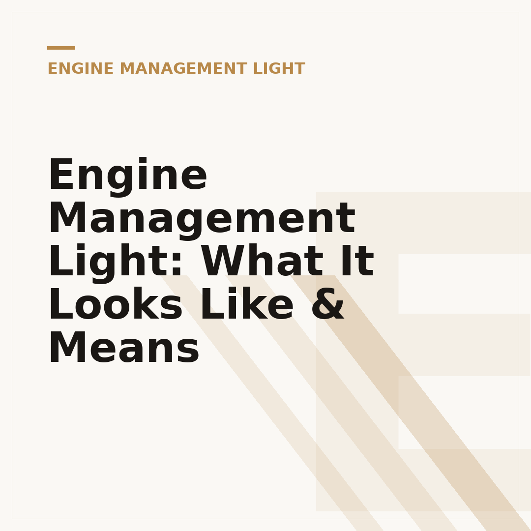 Engine Management Light: What It Looks Like & Means