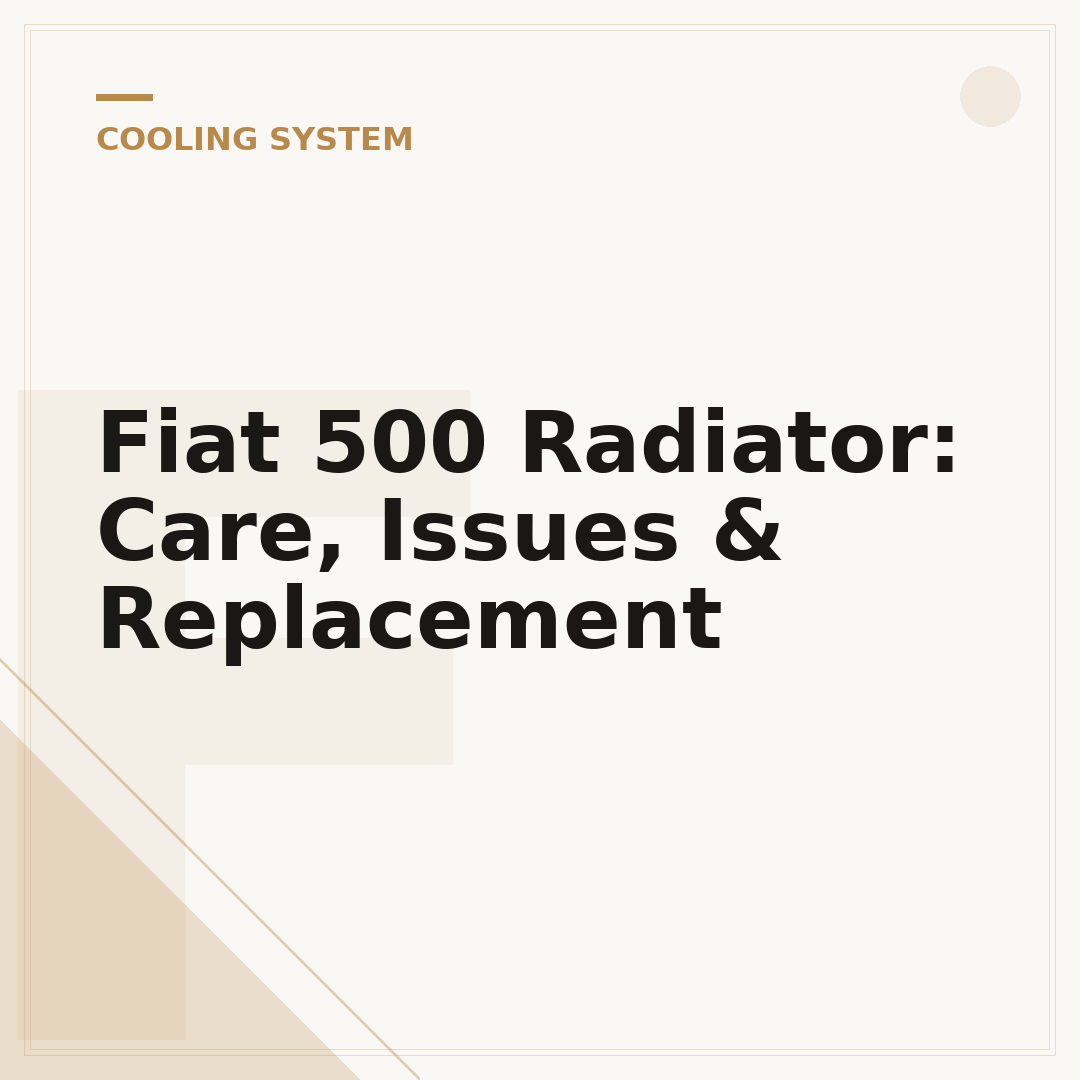 Fiat 500 Radiator: Care, Issues & Replacement