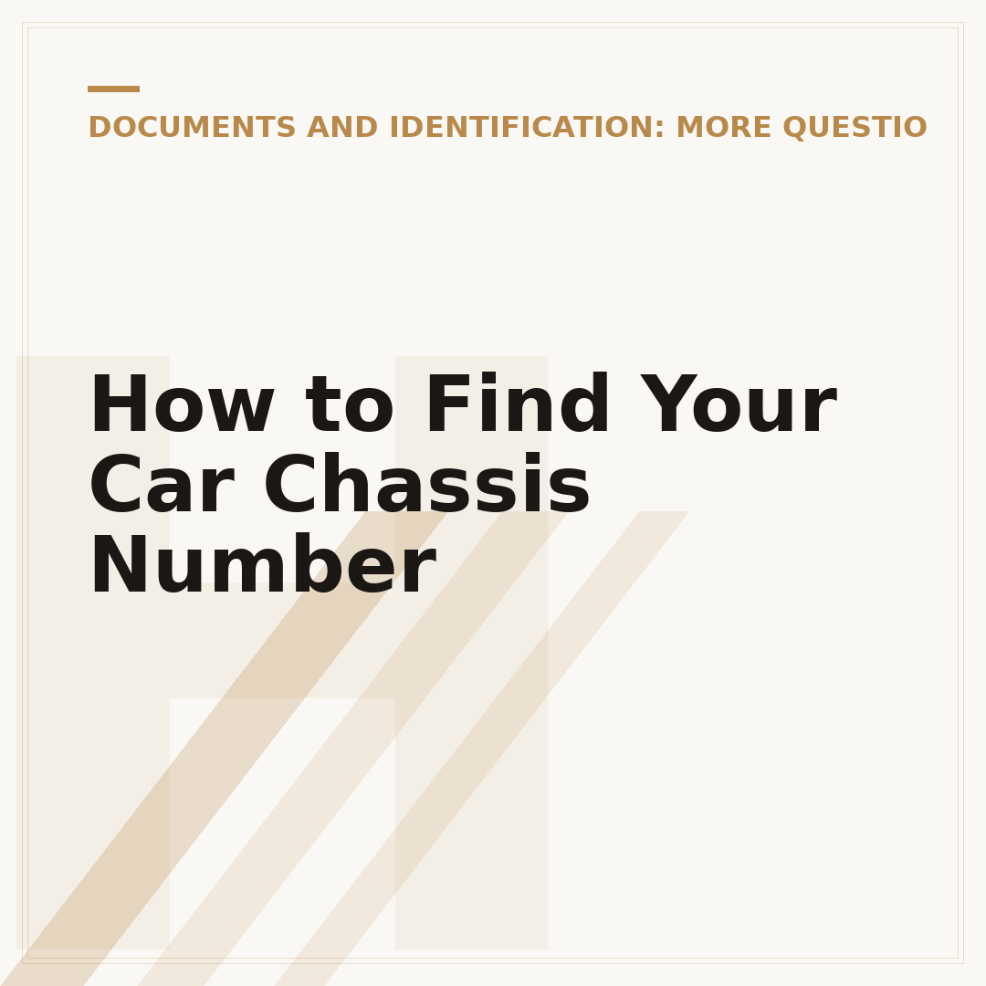 How to Find Your Car Chassis Number