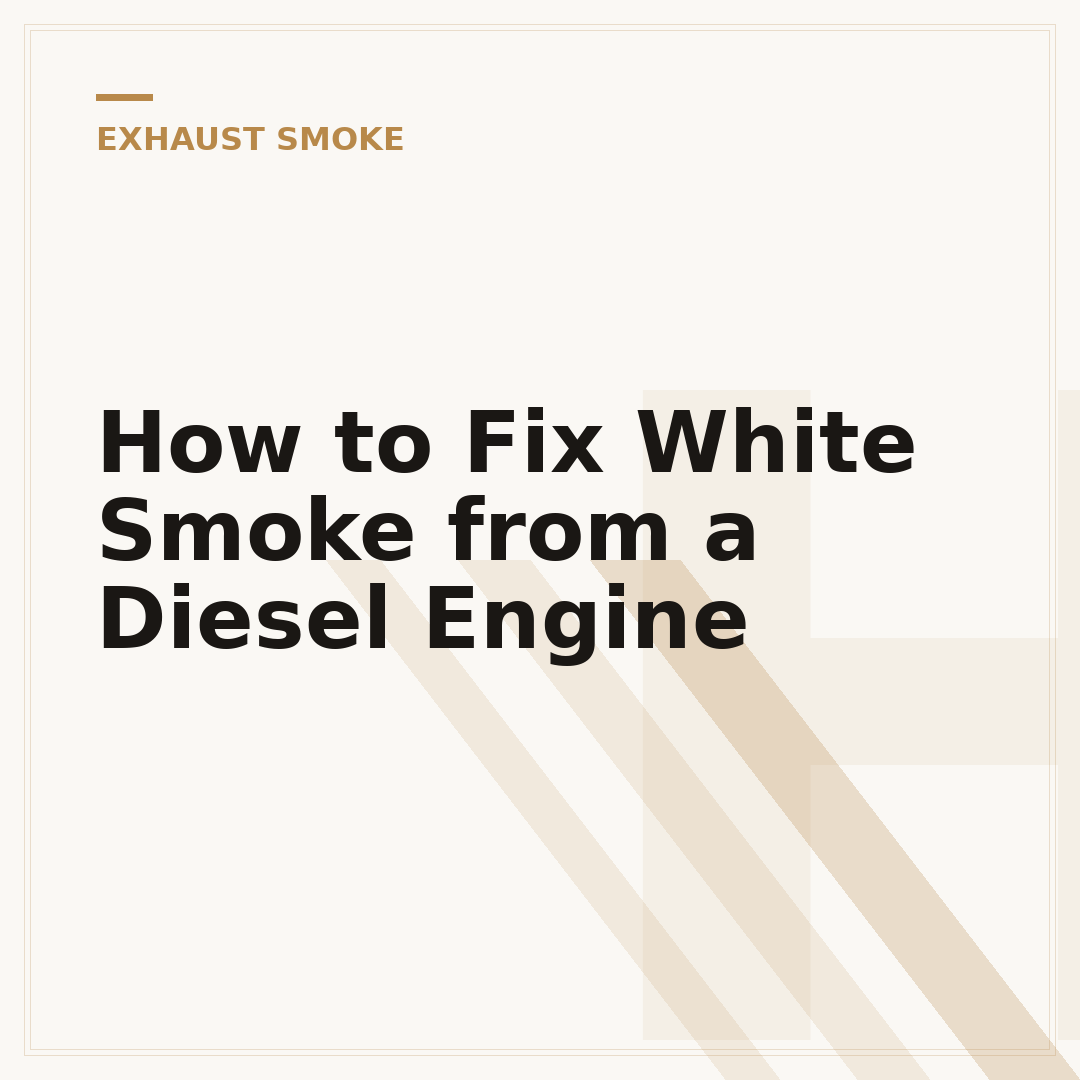How to Fix White Smoke from a Diesel Engine