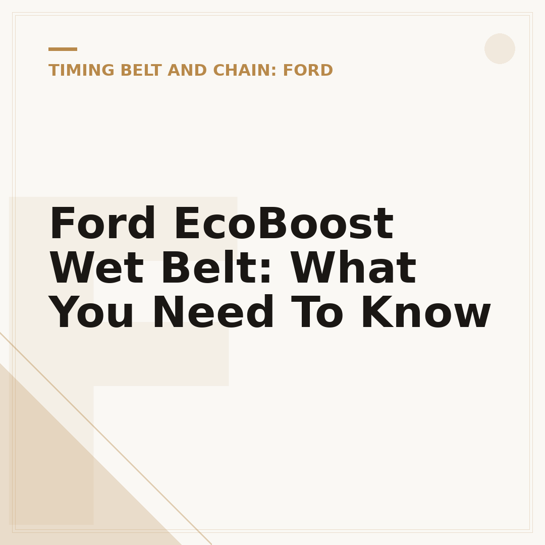 Ford EcoBoost Wet Belt: What You Need To Know