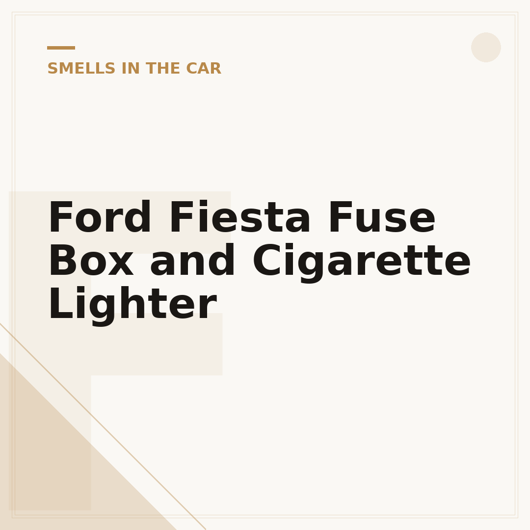 Ford Fiesta Fuse Box and Cigarette Lighter