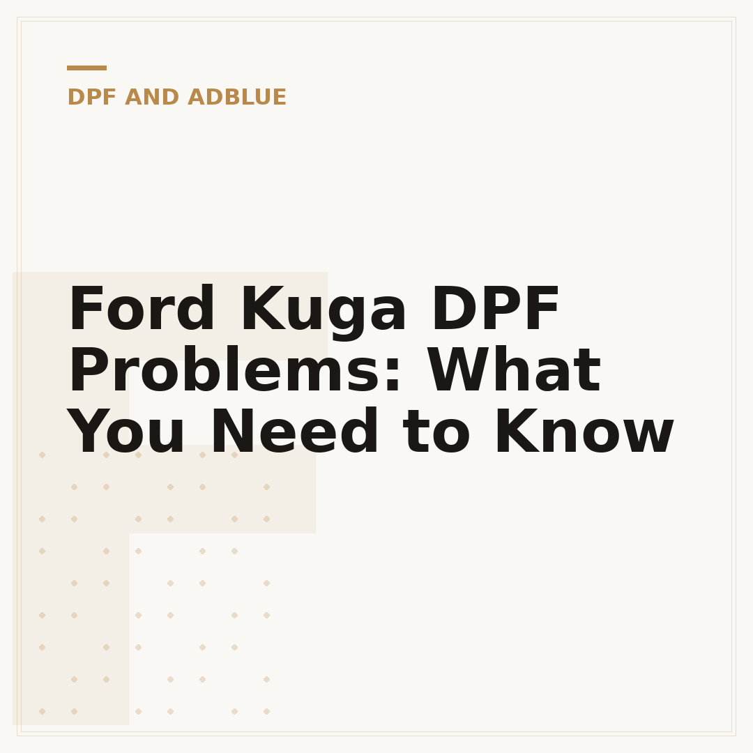 Ford Kuga DPF Problems: What You Need to Know