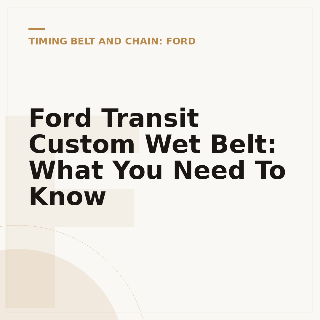 Ford Transit Custom Wet Belt: What You Need To Know