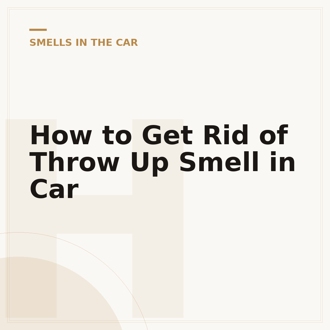 How to Get Rid of Throw Up Smell in Car
