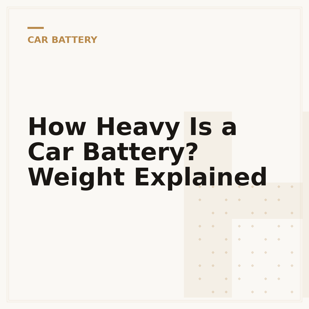 How Heavy Is a Car Battery? Weight Explained