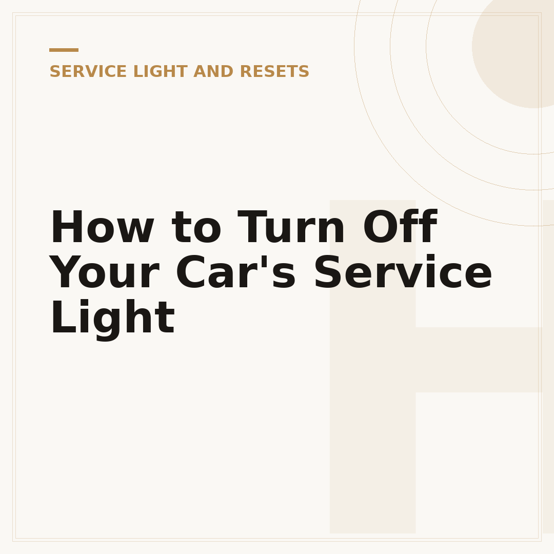 How to Turn Off Your Car's Service Light