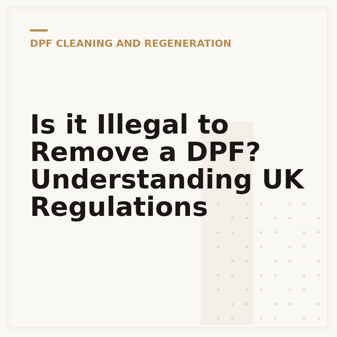 Is it Illegal to Remove a DPF? Understanding UK Regulations
