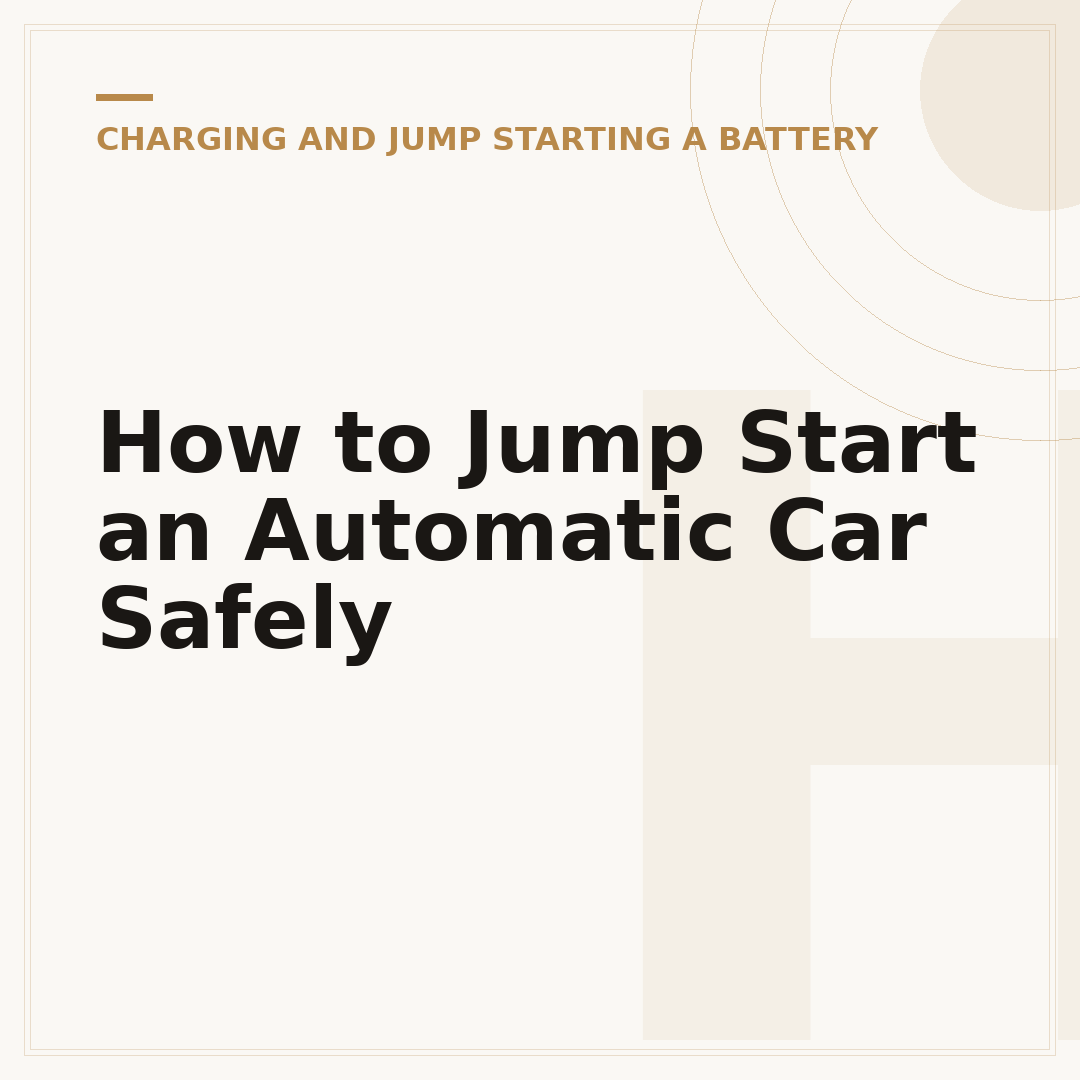 How to Jump Start an Automatic Car Safely