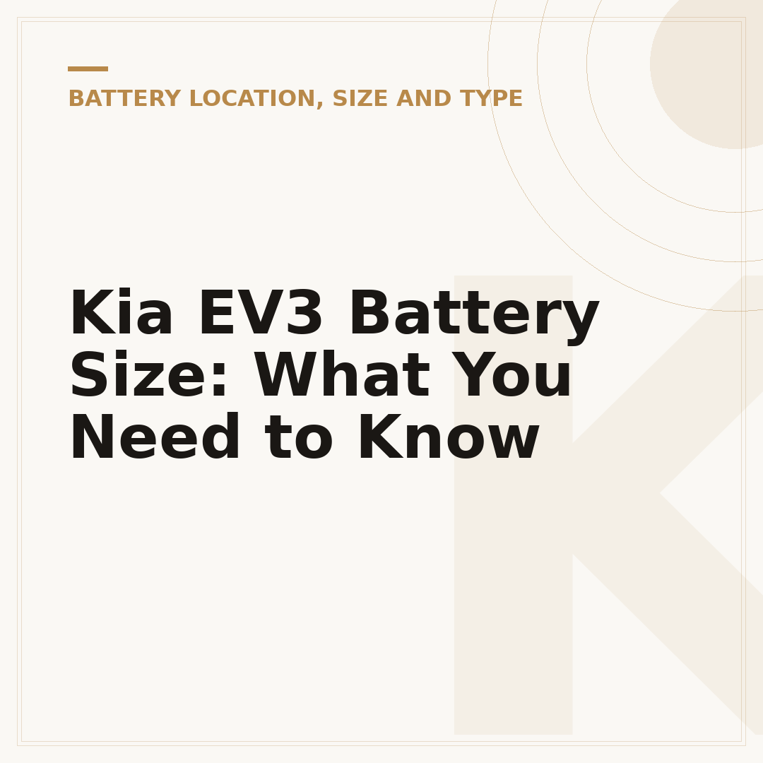 Kia EV3 Battery Size: What You Need to Know